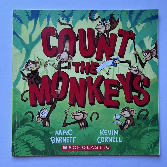 Set Of 2 Childrens Story Books Paperback Count the Monkeys Stop Monkeying Around - Picture 6 of 10